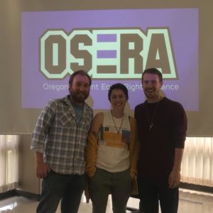 Joe, Riley, Nick presenting at OSERA conference